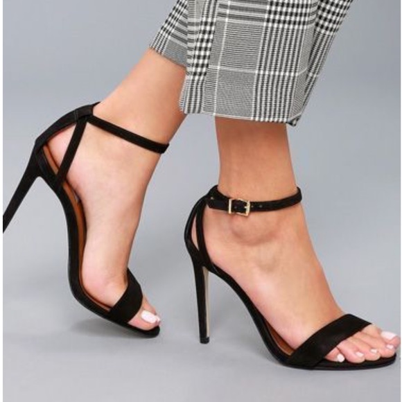 Steve Madden Shoes - Stand By Me Black Nubuck Leather Heeled Sandal